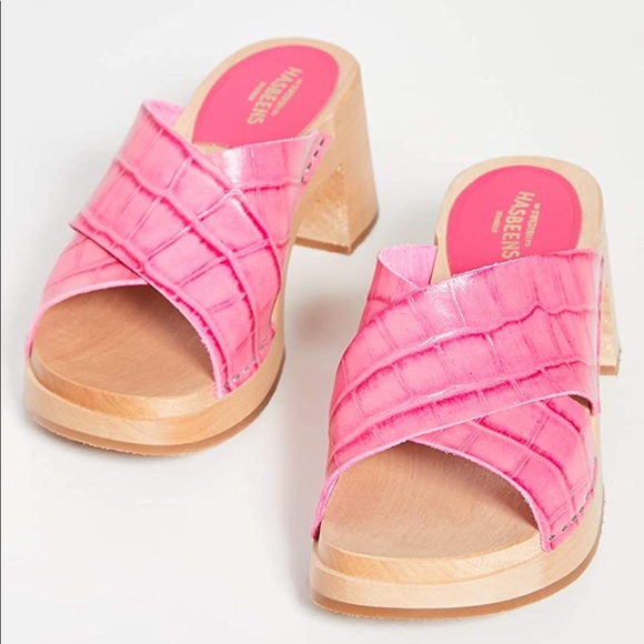 Swedish Hasbeens Shoes - Hot pink croc Swedish hasbeens